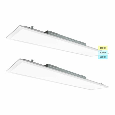 LUXRITE 1x4 FT LED Flat Panel Light 3CCT 3500K-5000K 30/35/40W Up to 5000LM 0-10V Dimmable IC Rated, 2PK LR24265-2PK